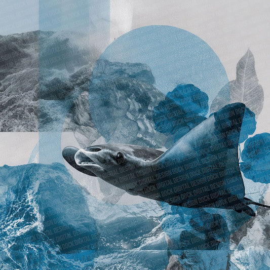 Manta Ray Ocean Moodboard Digital Paper Pack (DDD002420)