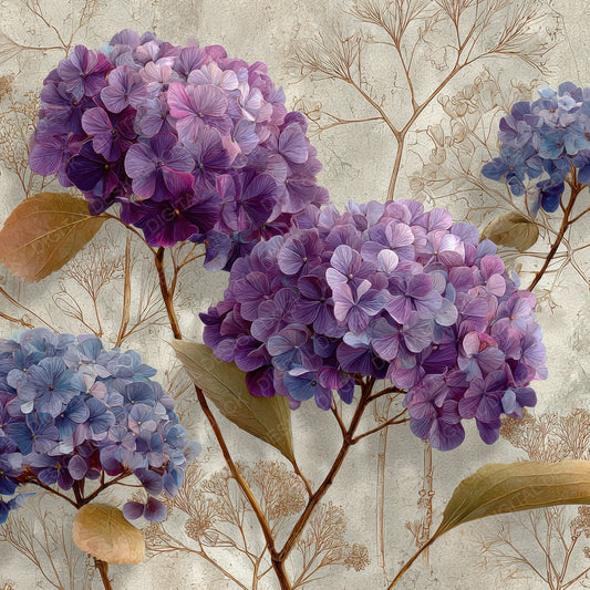 Mauve Hydrangea Linen Digital Paper Pack (DDD007675)