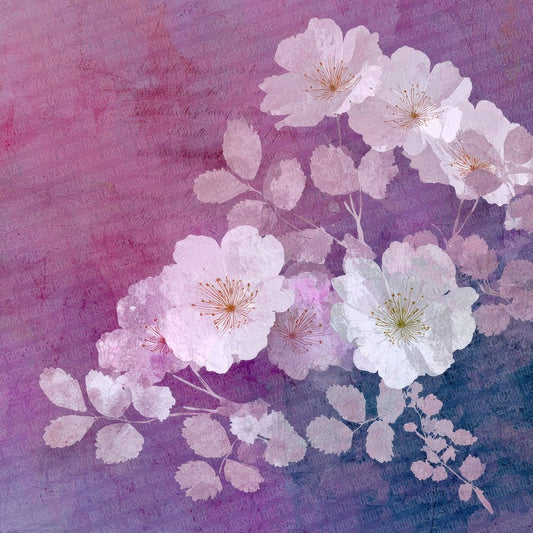 Mauve Lilac Watercolour Wash Floral Digital Paper Pack (DDD002451)