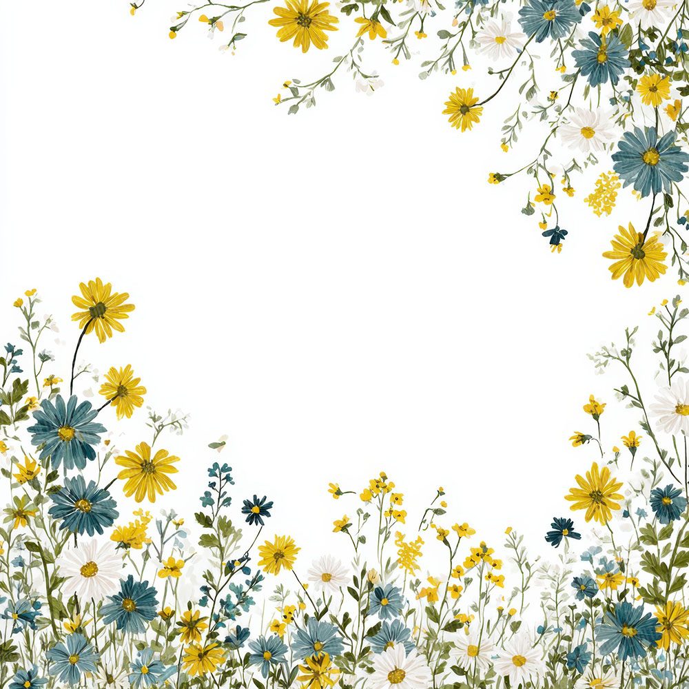 Meadow Floral Border Digital Paper Pack (DDD002461)