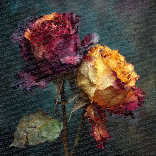 Midnight Rose Grunge Digital Paper Pack (DDD002512)