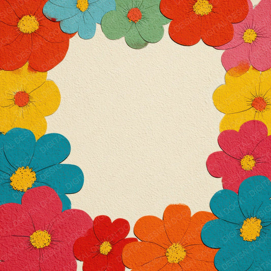 Minimal Cartoon Floral Background Digital Paper Pack (DDD007860)