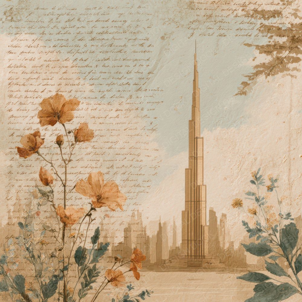 Modern Engineering Landmark Burj Khalifa Digital Paper Pack (DDD007816)
