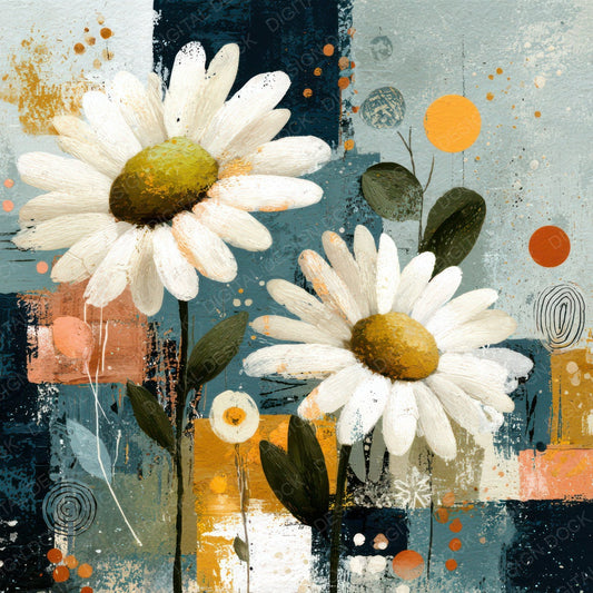 Modern Folk Floral Collage Background Digital Paper Pack (DDD007839)