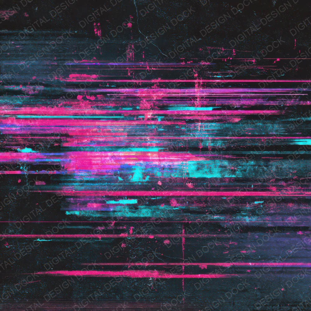 Neon Glitch Grunge Digital Paper Pack (DDD008574)