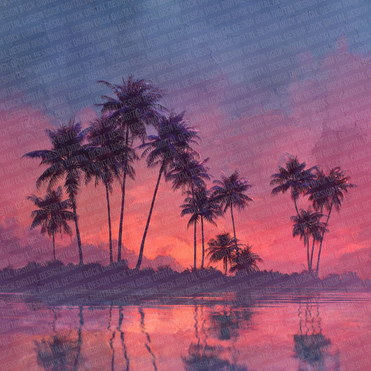 Neon Palm Horizon Digital Paper Pack (DDD002718)