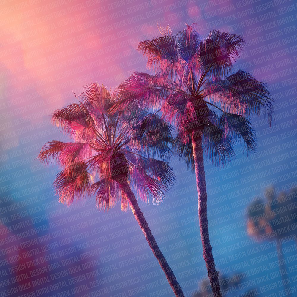 Neon Palm Horizon Digital Paper Pack (DDD002718)