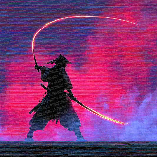 Neon Samurai Glow Digital Paper Pack (DDD002731)