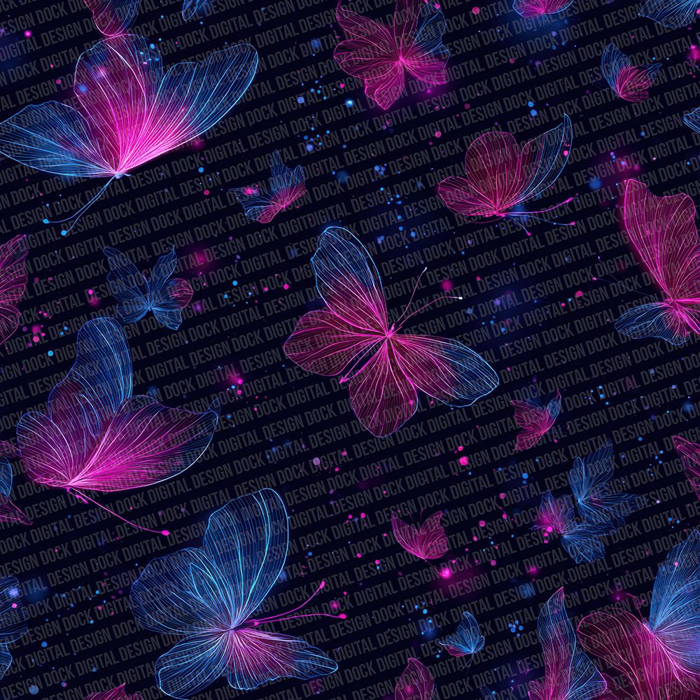 Neon Wing Scatter Digital Paper Pack (DDD002741)