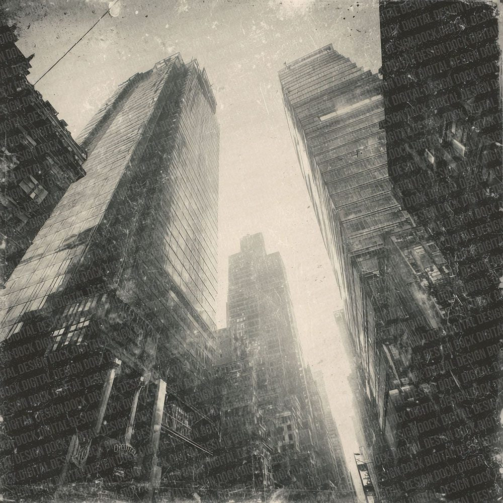 New York Skyscraper Damaged Photo Digital Paper Pack (DDD002749)