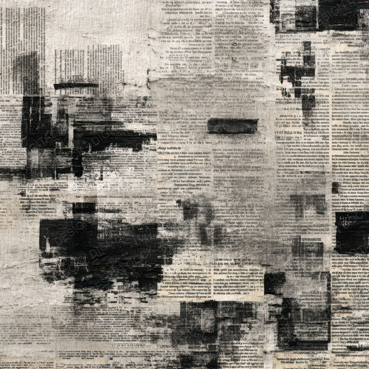 Newspaper Blackout Collage Digital Paper Pack (DDD008197)