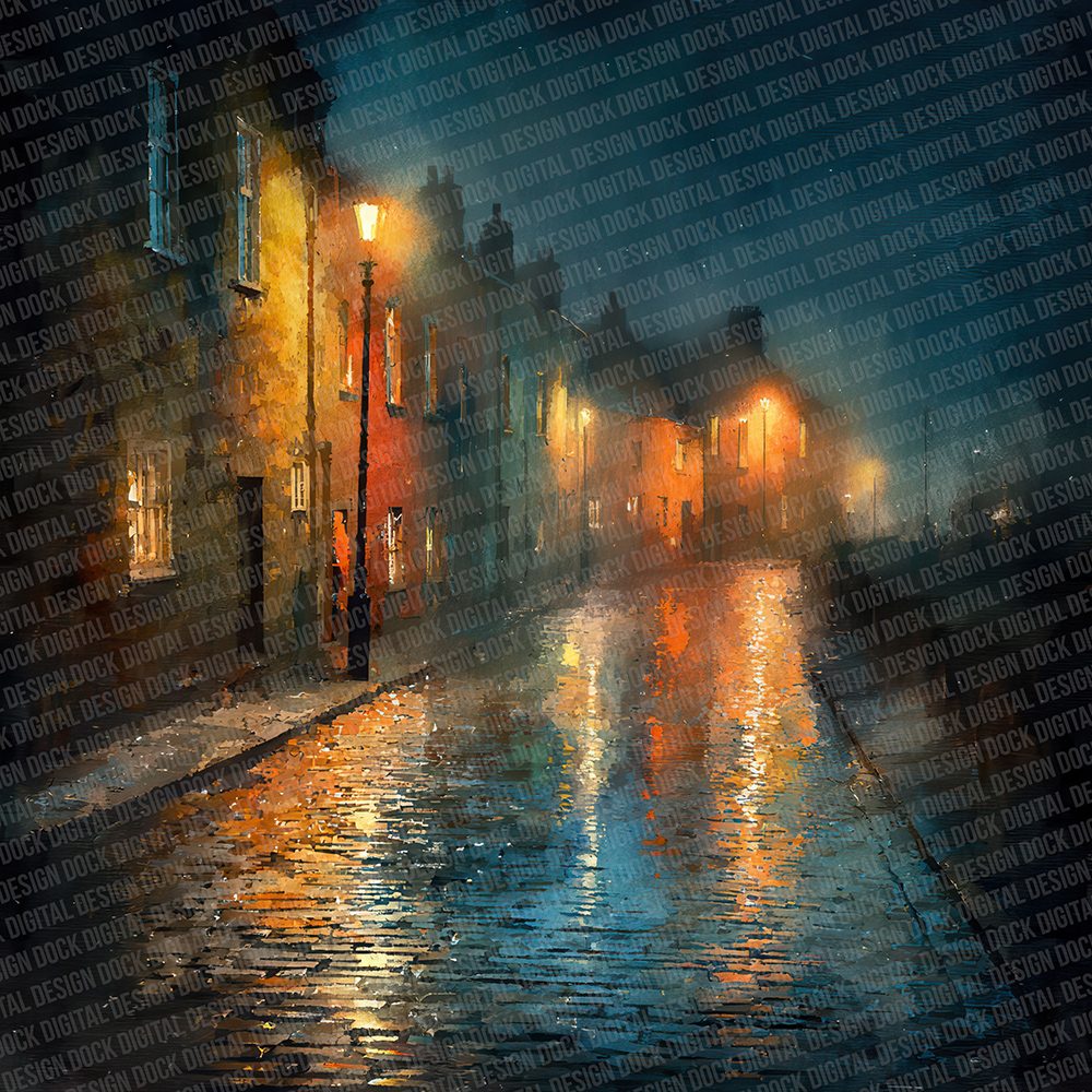 Noir Rain Street Digital Paper Pack (DDD002761)