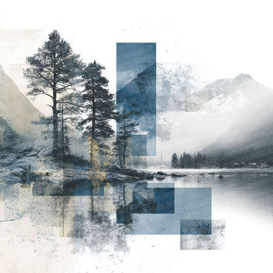 Nordic Fjord Collage Digital Paper Pack (DDD002762)