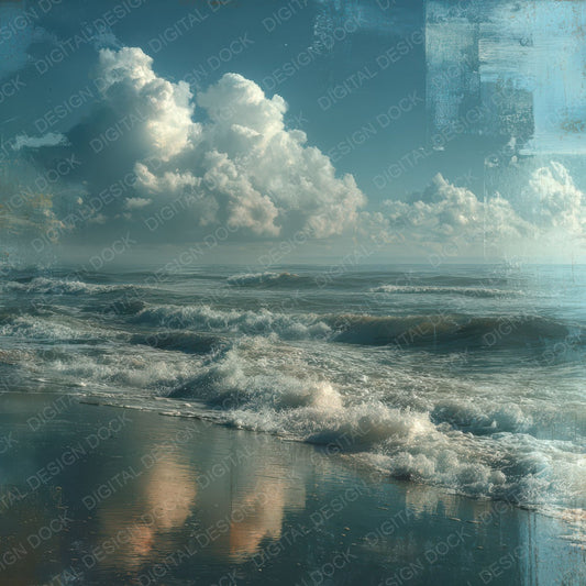 Ocean Scenic Texture Digital Paper Pack (DDD007941)