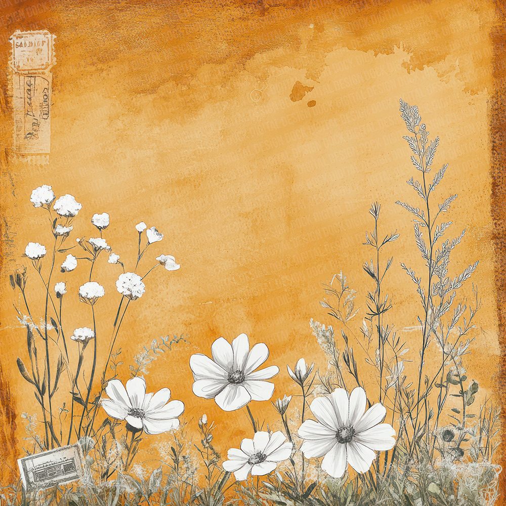 Ochre Wildflower Stamp Digital Paper Pack (DDD002793)