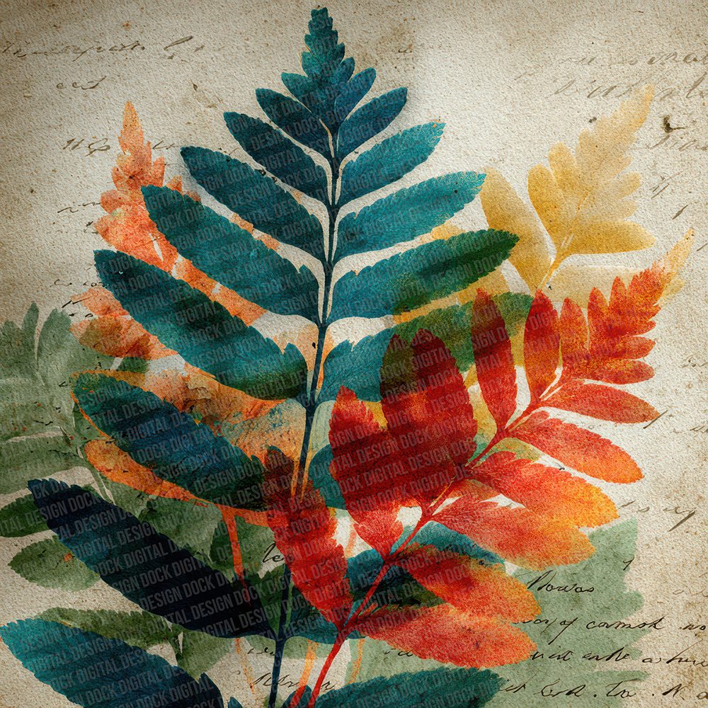 Offset Fern Block Digital Paper Pack (DDD002797)