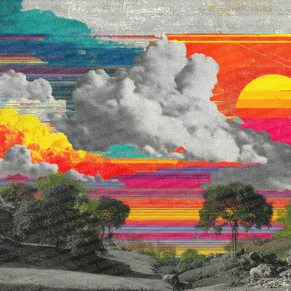 Offset Glitch Cloud Digital Paper Pack (DDD002799)