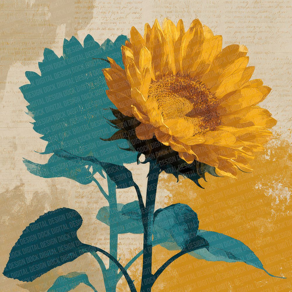 Offset Sunflower Block Digital Paper Pack (DDD002805)