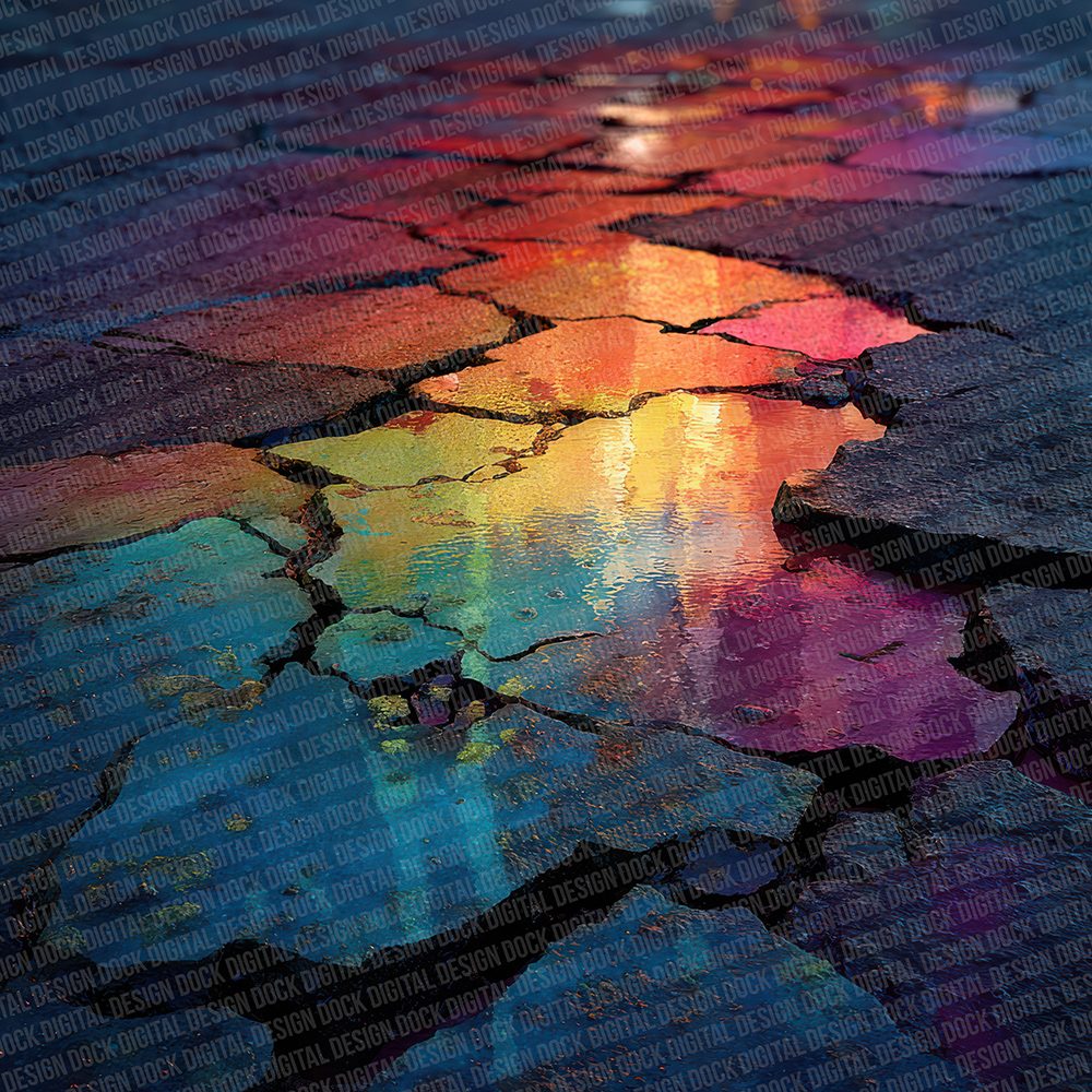 Oil Slick Asphalt Digital Paper Pack (DDD002810)