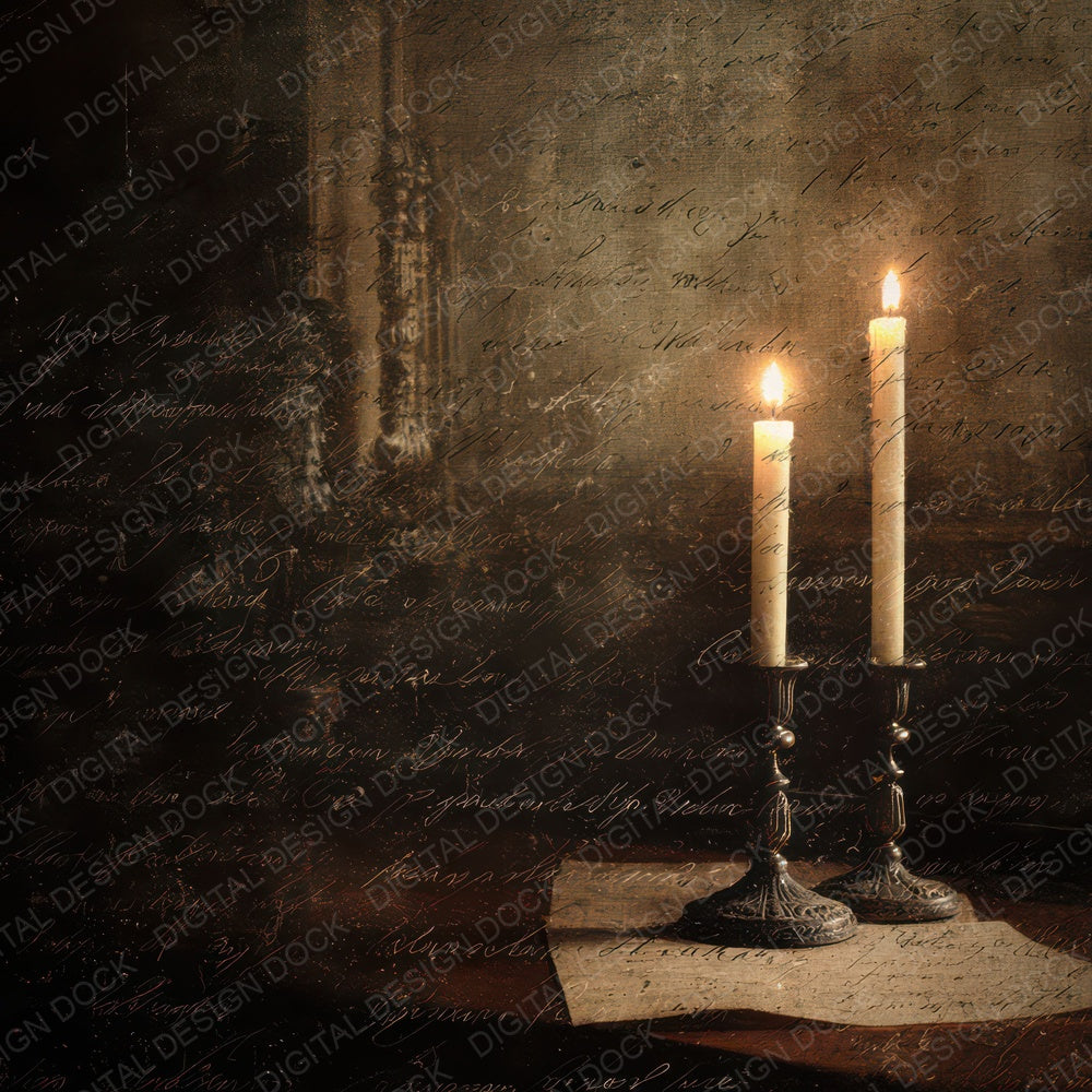 Old Candlelit Room Night Scene Digital Paper Pack (DDD012316)