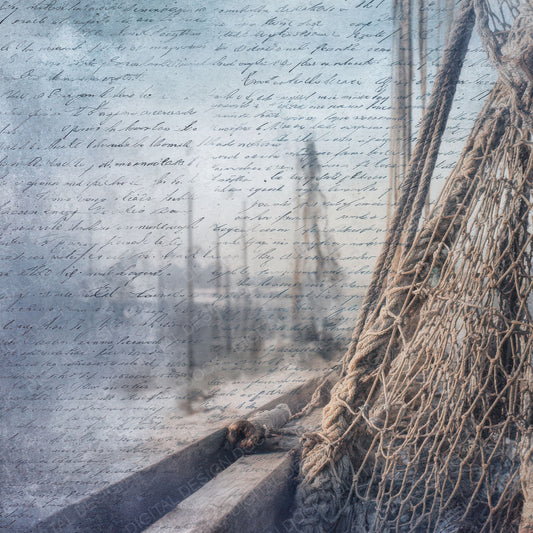 Old Harbor Fishing Nets Scene Digital Paper Pack (DDD012230)