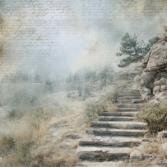 Old Hillside Staircase Scene Digital Paper Pack (DDD012231)