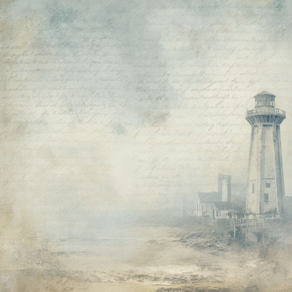 Old Lighthouse Foghorn Station Scene Digital Paper Pack (DDD012289)