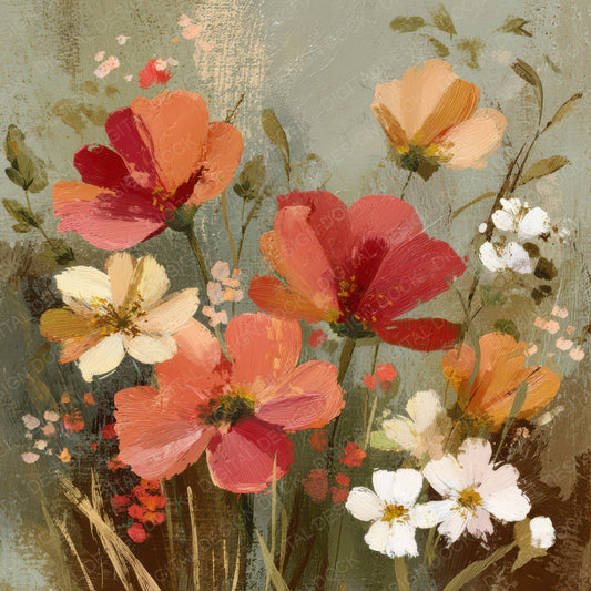 Painterly Wildflower Paper Digital Paper Pack (DDD008558)