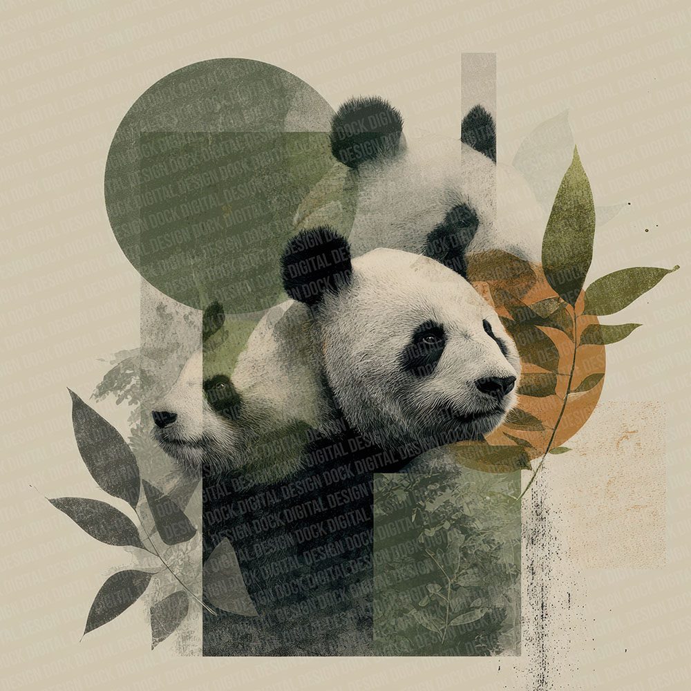 Panda Bamboo Moodboard Digital Paper Pack (DDD002880)