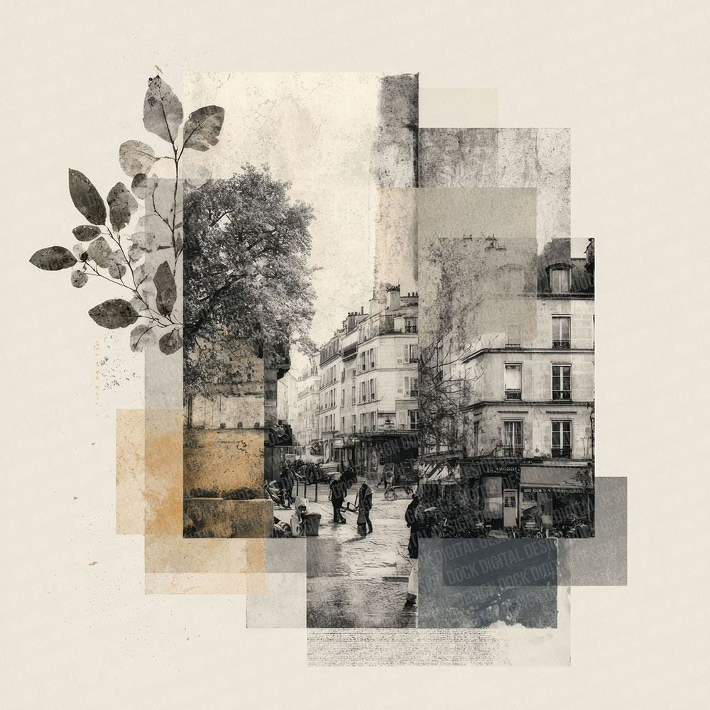 Paris City Collage Digital Paper Pack (DDD002894)