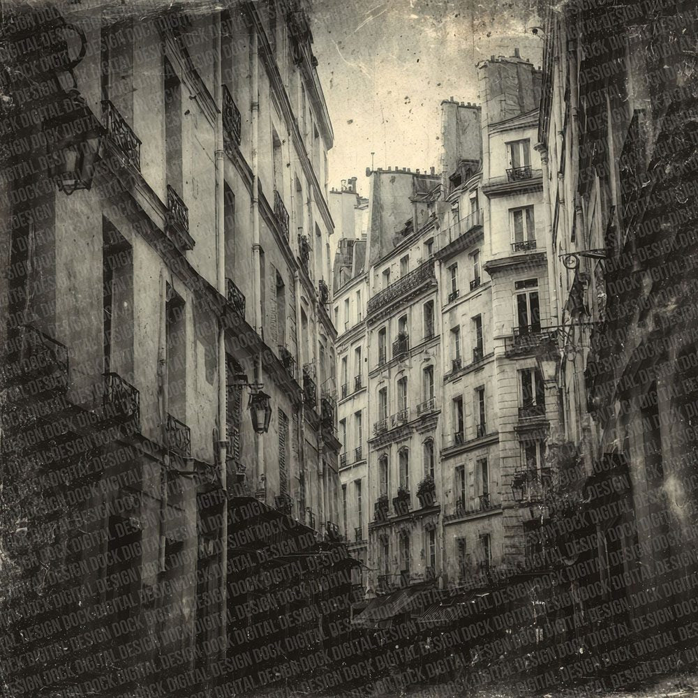Paris Street Damaged Photo Digital Paper Pack (DDD002898)