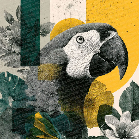 Parrot Tropical Moodboard Digital Paper Pack (DDD002903)