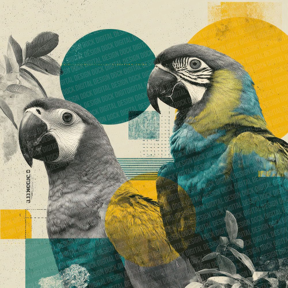 Parrot Tropical Moodboard Digital Paper Pack (DDD002903)