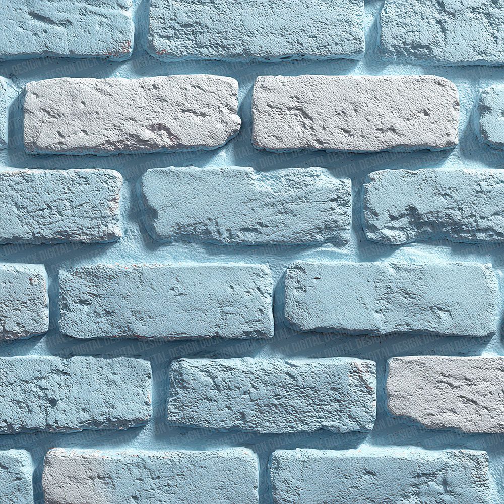 Pastel Blue Brick Wall Digital Paper Pack (DDD002908)