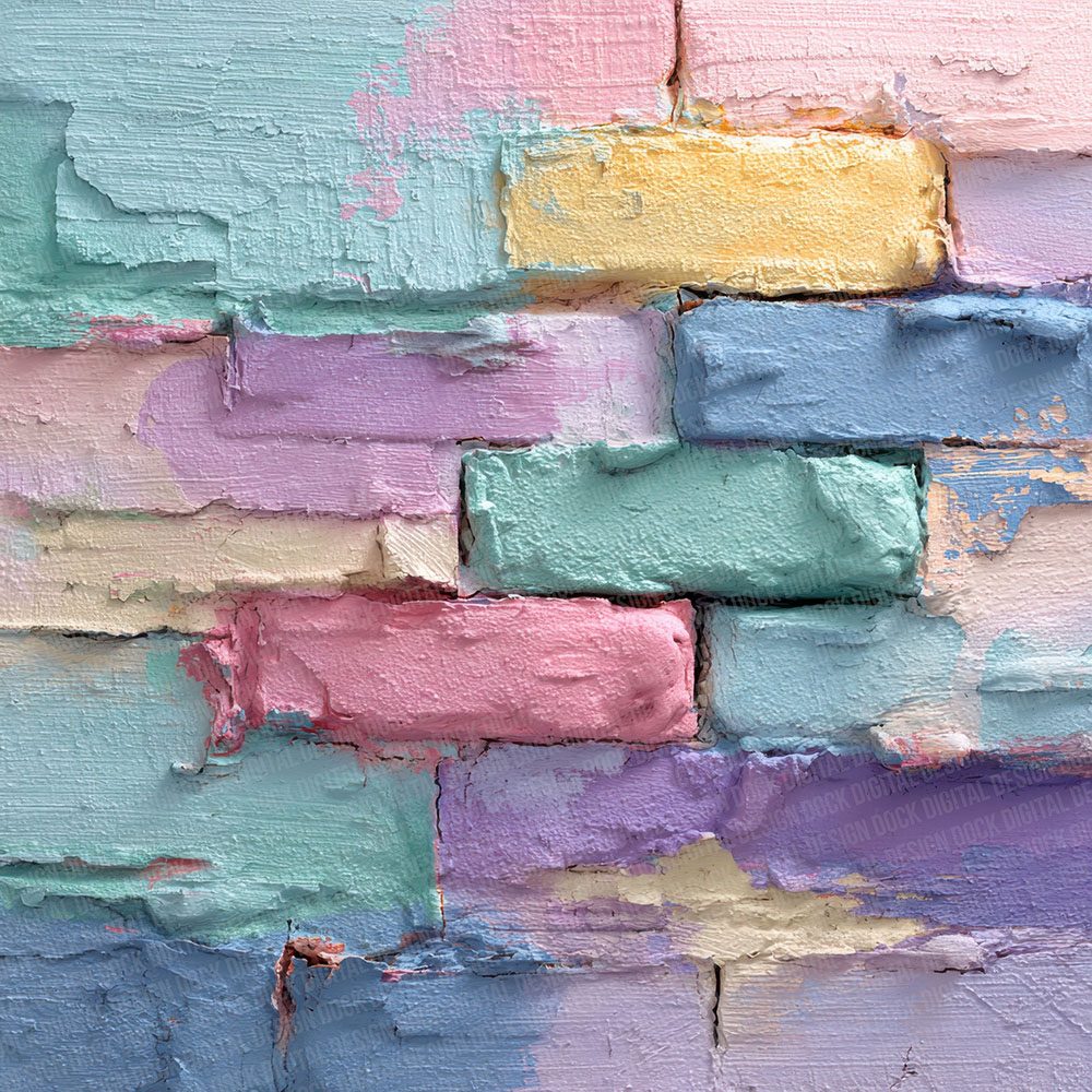 Pastel Patch Brick Wall Digital Paper Pack (DDD002929)