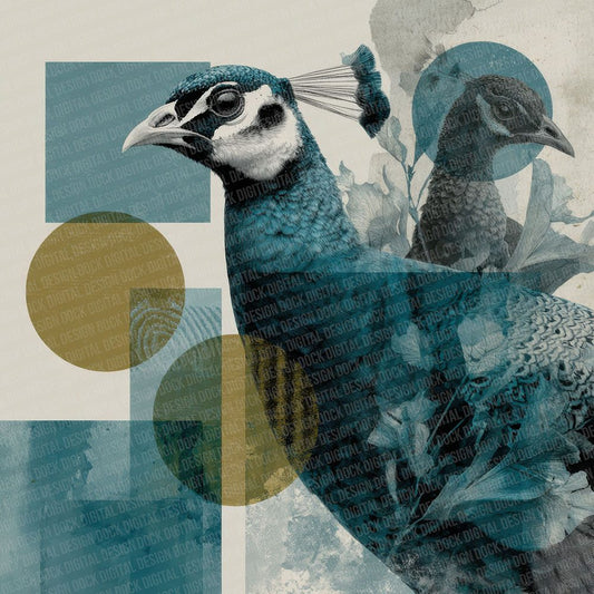 Peafowl Jewel Moodboard Digital Paper Pack (DDD002965)