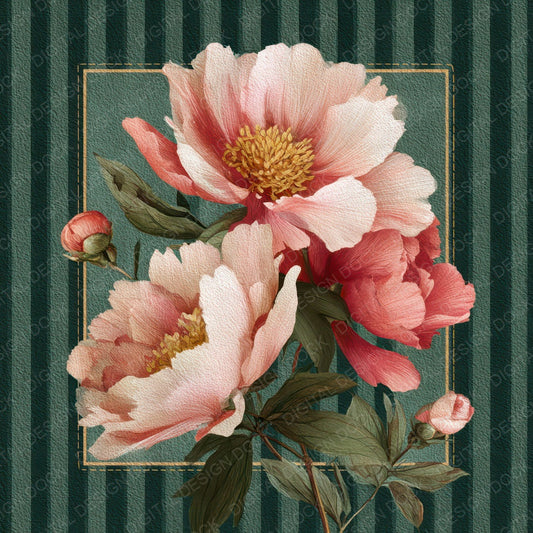 Peony Stripe Stitch Digital Paper Pack (DDD007701)