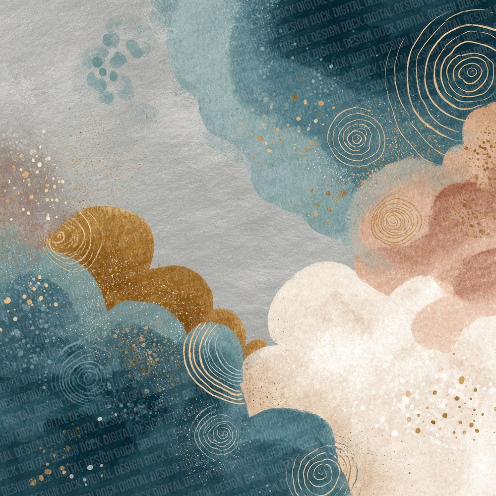 Petrol Latte Blend Digital Paper Pack (DDD002982)