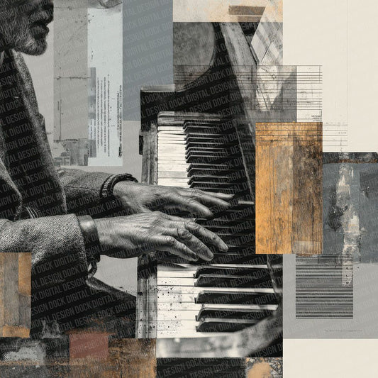 Piano Instrument Moodboard Digital Paper Pack (DDD002988)