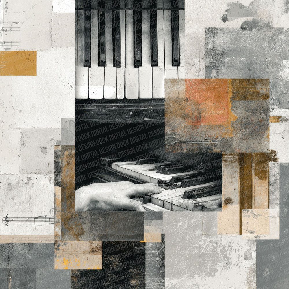 Piano Instrument Moodboard Digital Paper Pack (DDD002988)