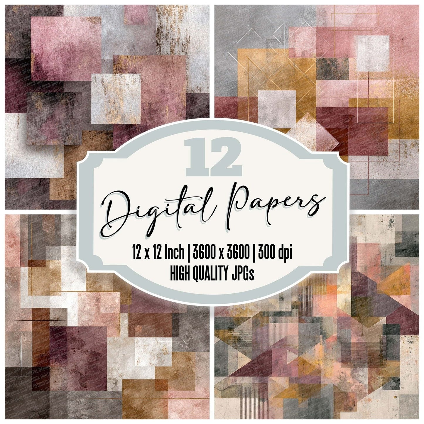 Pink Ochre Klee Digital Paper Pack (DDD007703)