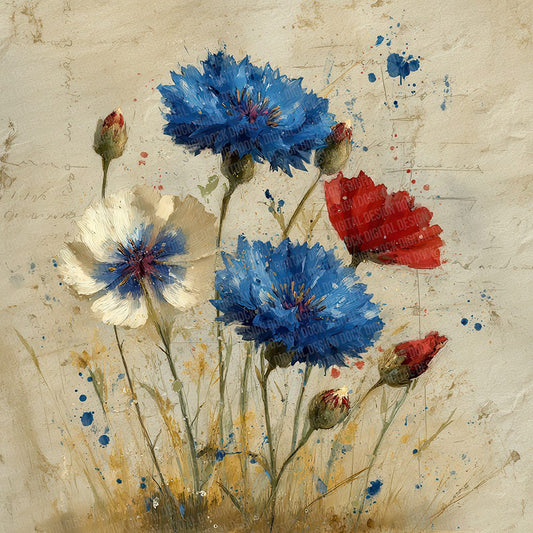 Poppy Cornflower Ledger Digital Paper Pack (DDD007705)