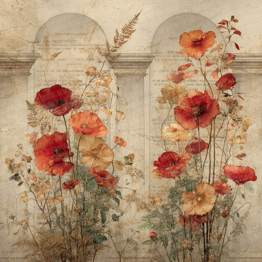 Poppy Fern Ledger Digital Paper Pack (DDD003048)