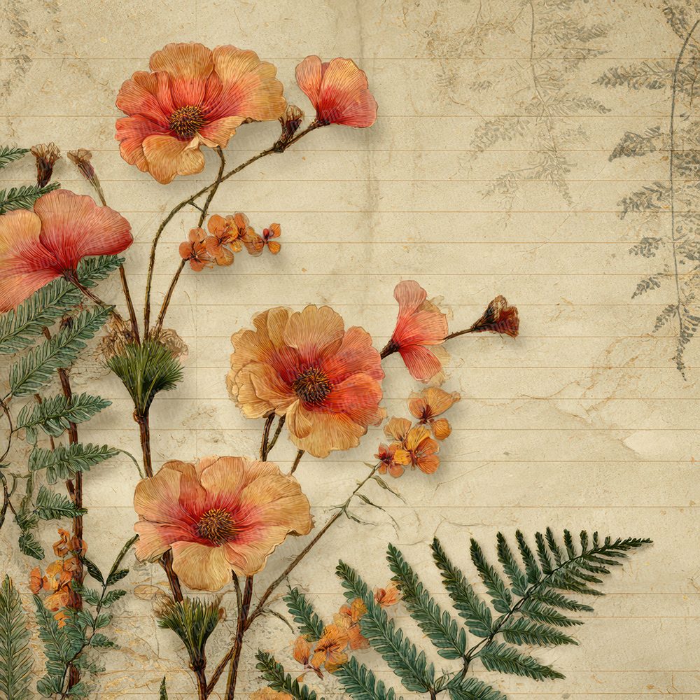 Poppy Fern Ledger Digital Paper Pack (DDD003048)