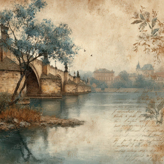 Prague Charm Charles Bridge Digital Paper Pack (DDD007783)