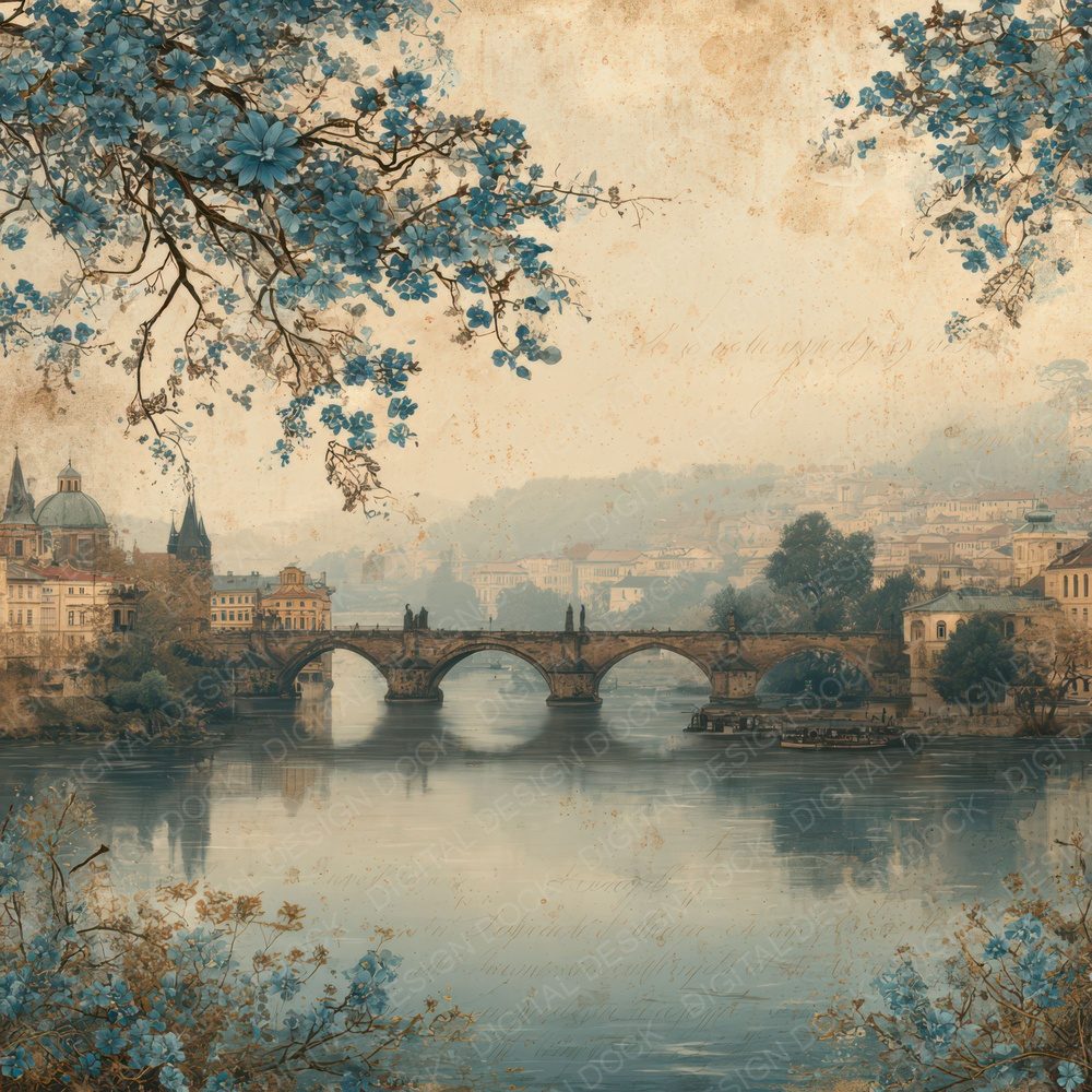 Prague Charm Charles Bridge Digital Paper Pack (DDD007783)