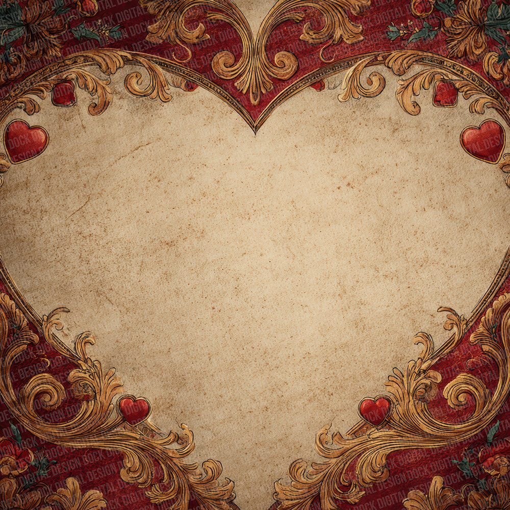 Queen Hearts Background Digital Paper Pack (DDD003109)