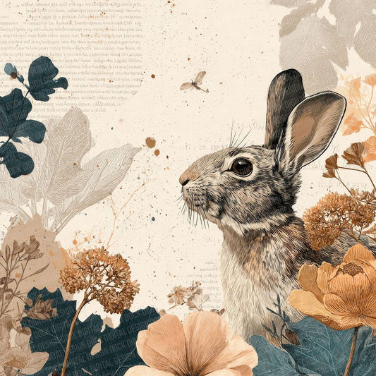 Rabbit Story Botanical Digital Paper Pack (DDD003115)