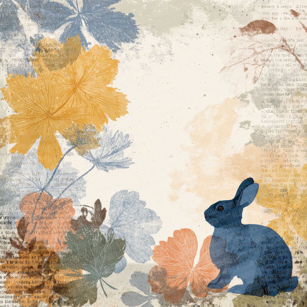 Rabbit Story Botanical Digital Paper Pack (DDD003115)