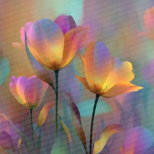 Rainbow Garden Rainbow Floral Fusion Digital Paper Pack (DDD007715)